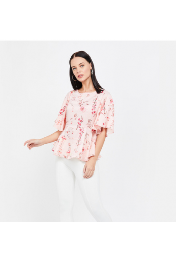 Flared Sleeve floral Top